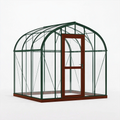 Gewächshaus 240 x 190 x 230 cm Metall Kunststoff Grün Braun Transparent - freistehend für Garten