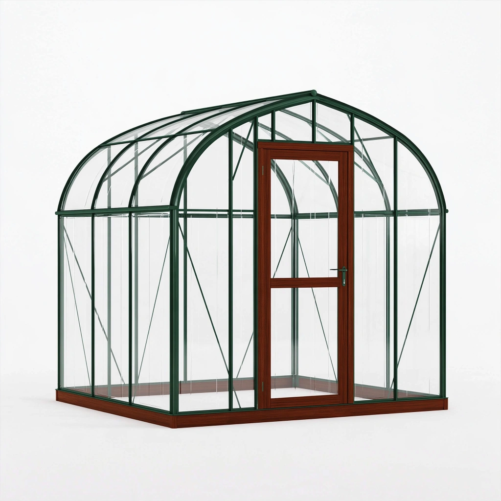 Gewächshaus 240 x 190 x 230 cm Metall Kunststoff Grün Braun Transparent - freistehend für Garten