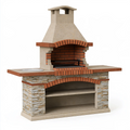 Grillkamin 180 x 70 x 220 cm Beton Stein Beige Terrakotta für den Garten mit Kaminabzug