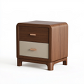 Nachttisch 50 x 40 x 60 cm Holzwerkstoff Braun Taupe mit 2 Schubladen moderner Stil